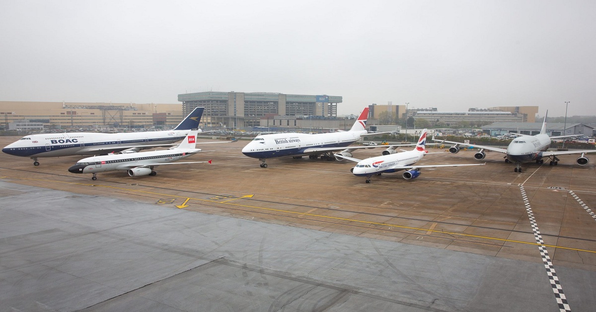 All four British Airways heritage liveries in one incredible shot